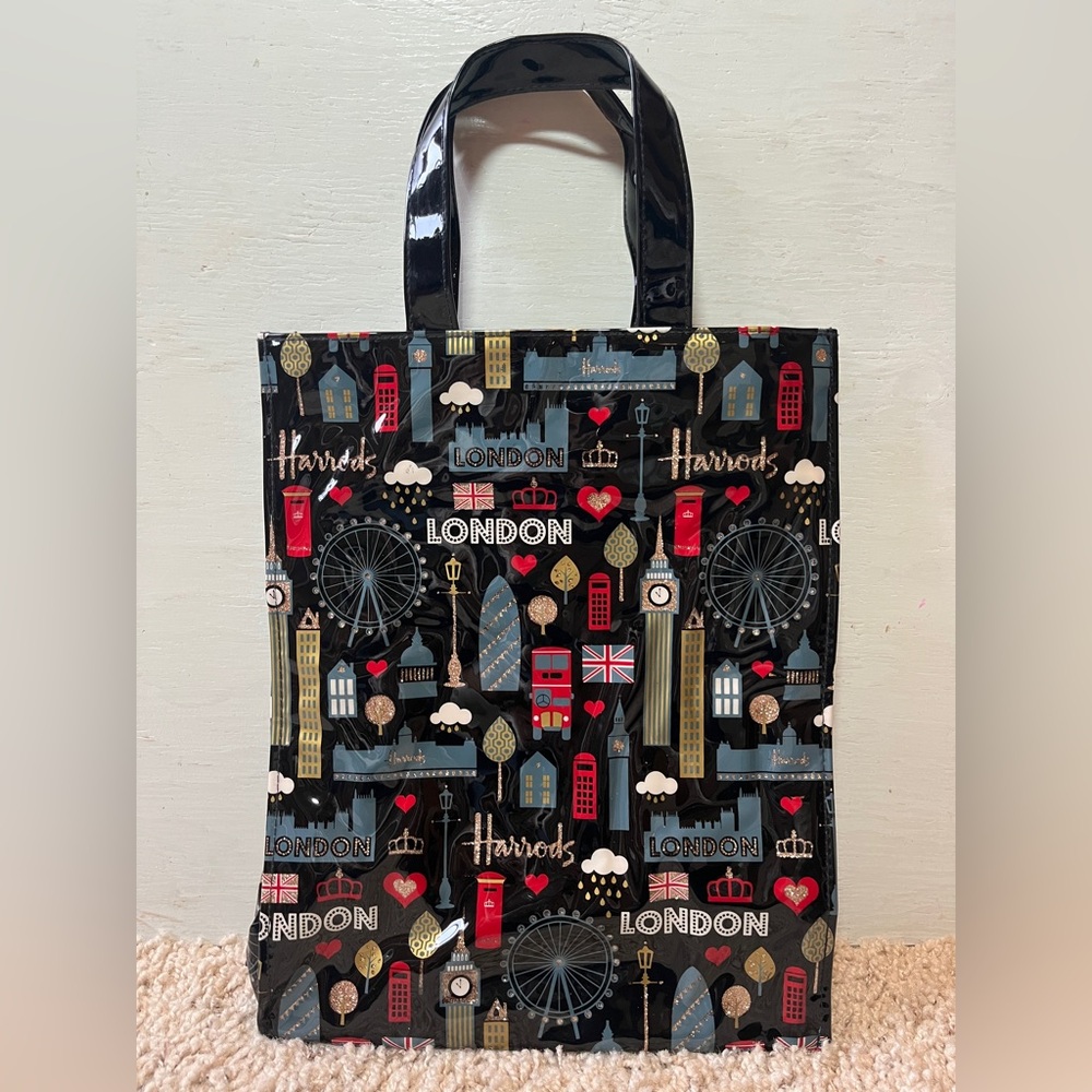 Harrods Medium London Landmarks Glitter Tote